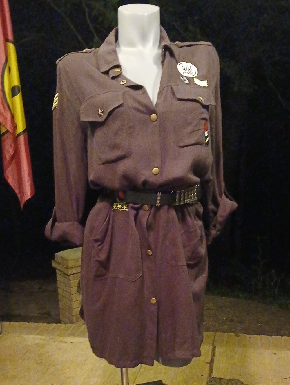 Mittoshop Black Utility Shirt/Jacket/Dress with Epaulets.sz.S